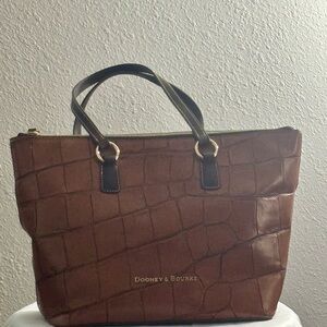 Dooney & Bourke Tan Croc Embossed Tote